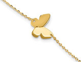 14K Yellow Gold Butterfly Charm Bracelet (6.25 inches) 